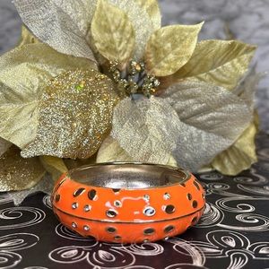NWOT Nordstrom Sequin Bracelet Orange, Brown, Gold with Raindrop Rhinestone